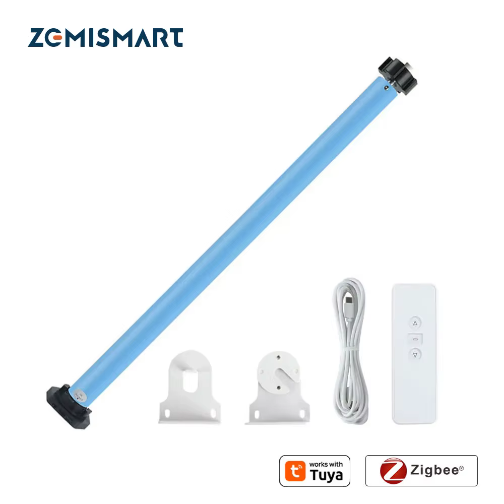 Zemismart Zigbee Rechargeable Roller Shutter Motor for 37mm 38mm Tube Work with Tuya Support Alexa Google Home Voice Control