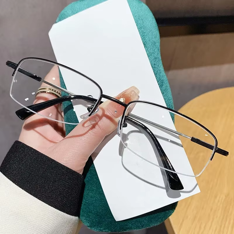 Metal Neutral Optical Finished Anti Blue Light Glasses Ultra Light Protective Eyeglass Lenses Elastic Eyeglass Frame