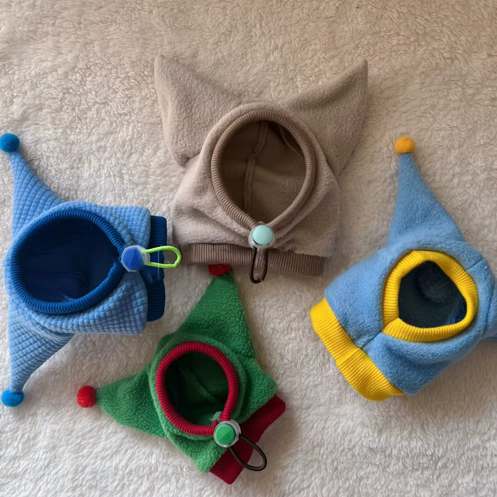 Winter Warm Hat for Sphynx Cat Adjustable Waffle Cold-proof Cap for Cats Cute Christmas Fleece Hat for Kittens Dogs Cat Supplies