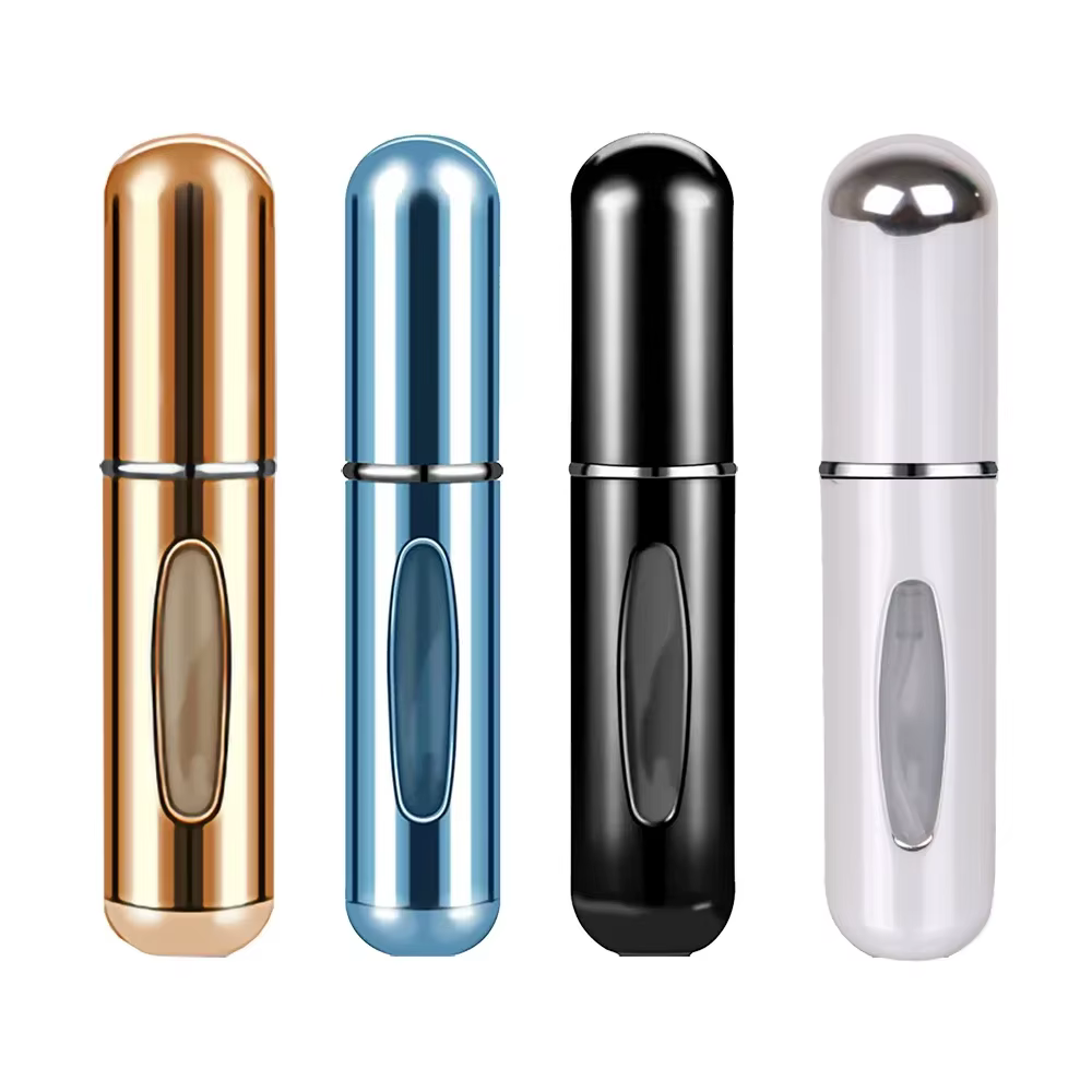 4PCS 5ml Perfume Atomizer Portable Liquid Container For Cosmetics Traveling Mini Aluminum Spray Empty Refillable Bottle