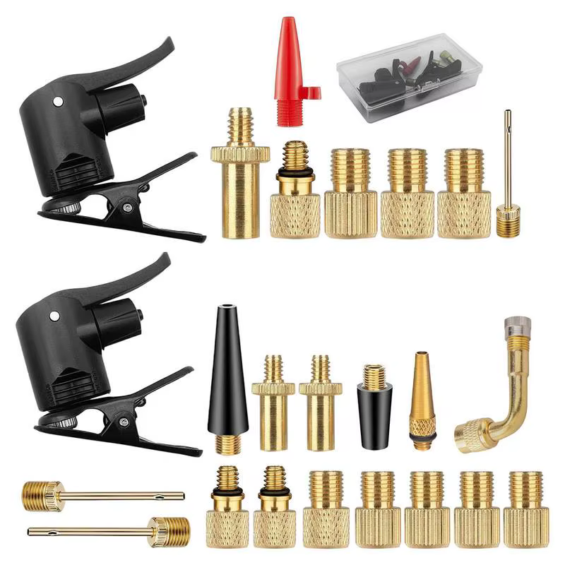 Adapter Brass Bike Tire Adapters DV AV SV Tire Inflator Adapters Set Ball Pump Needle Inflation Devices Accessories
