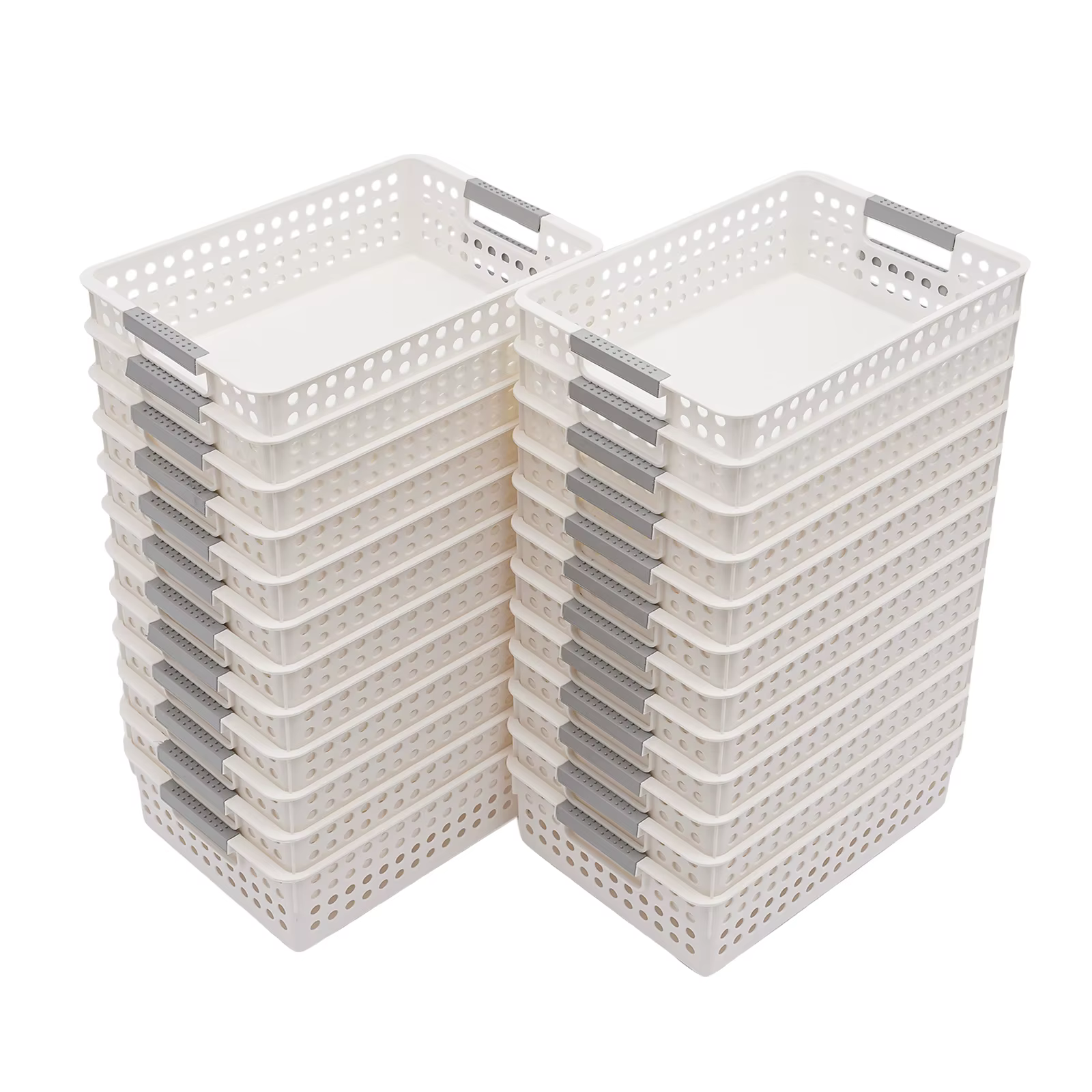 Plastic Storage Baskets Multi-Purpose Storage Organizers Tackable Mesh Baskets with Grip Handles 24Pack Storage Basket Organizer