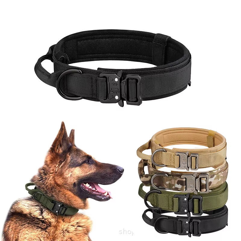 Tactical Dog Collar for Medium and Large Dogs: Suitable for All Breeds, Adjustable and Durable.