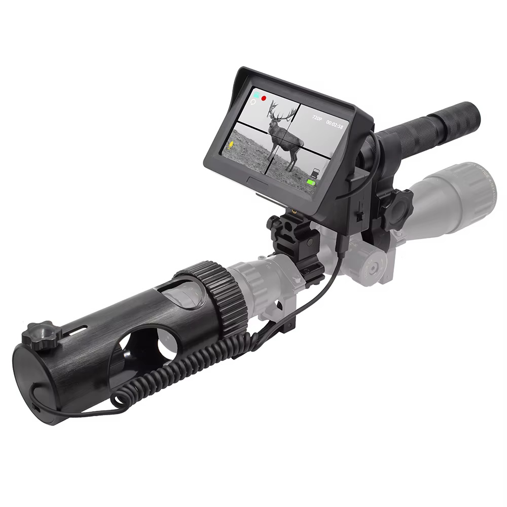 Monocular Attachment Hunting Night Vision Scope Camera, 720p Video Recording, 4.3 "Display Screen, 850nm IR Illuminator