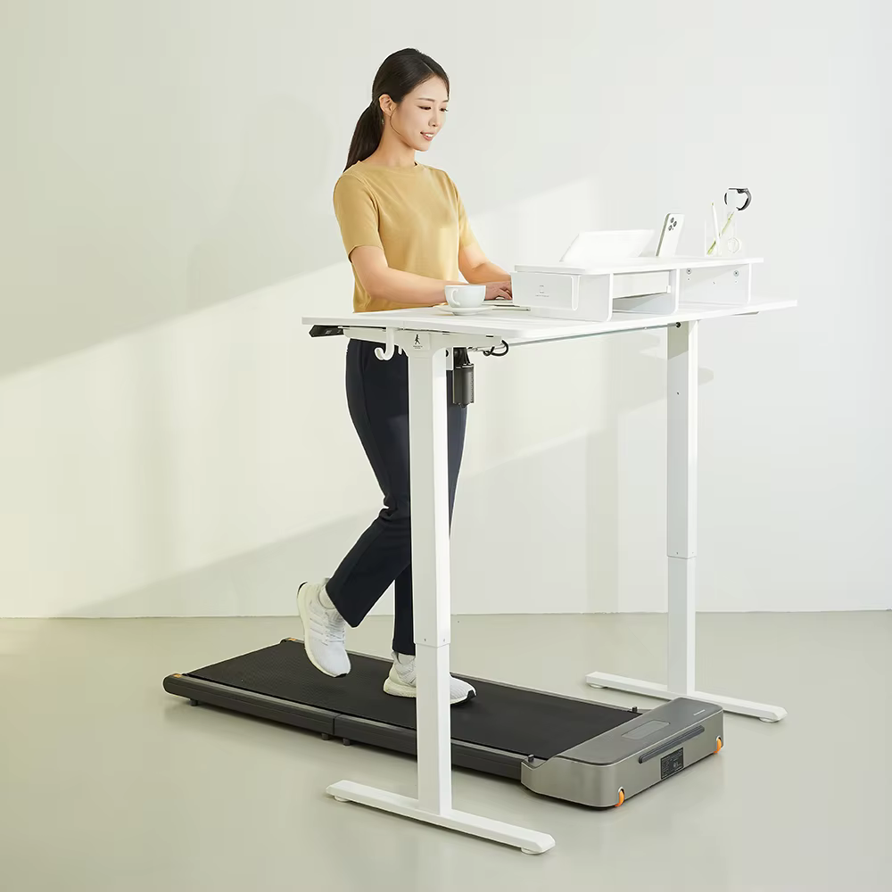 King Smith Electric Motion Desk Height adjustable Smart Standing Electric Desk prefabricated monitor pedestal walking desk, white