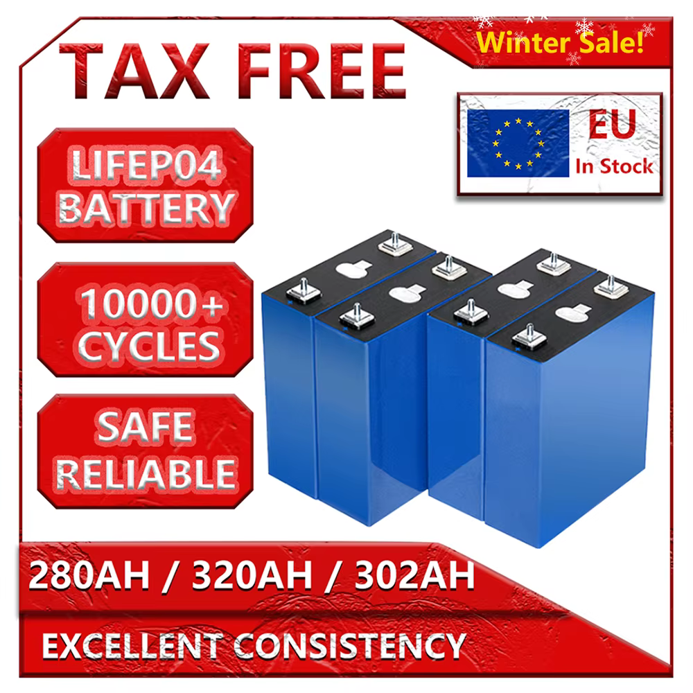280AH 302AH 320AH Lifepo4 Battery 3.2V Lithium Battery Solar Cell For DIY 12V 24V 48V RV Vans Campers Solar Battery