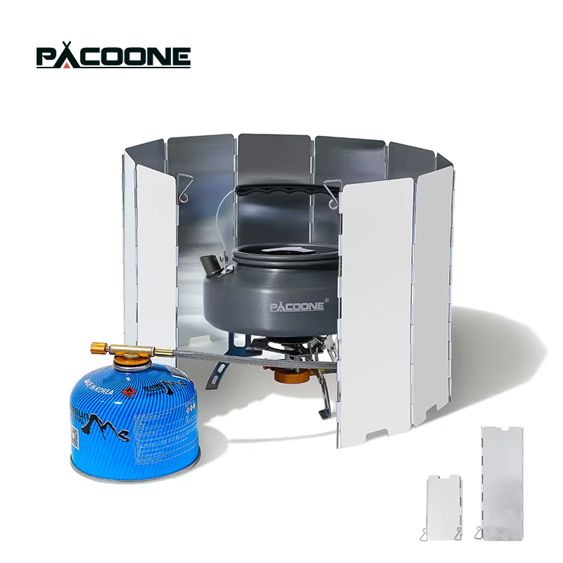 PACOONE Camping Burner Windshield Outdoor Gas Stove Wind Protection Tourist Gas Heater Windproof Screen Wild Trips Accessories
