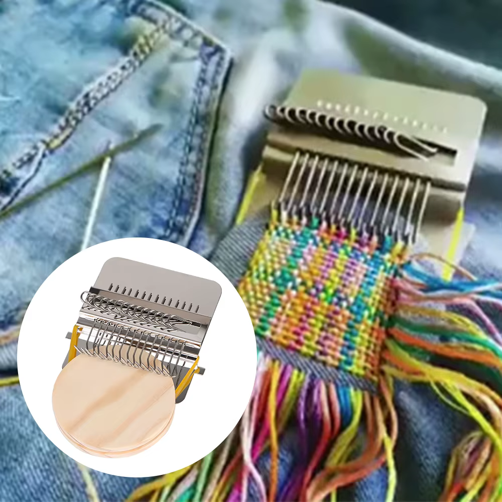 Knitting Tools For Mending Clothes and Jeans Small Frame Hand Tapestry Wood Loom Weaving Frame Small Loom Darning Machine