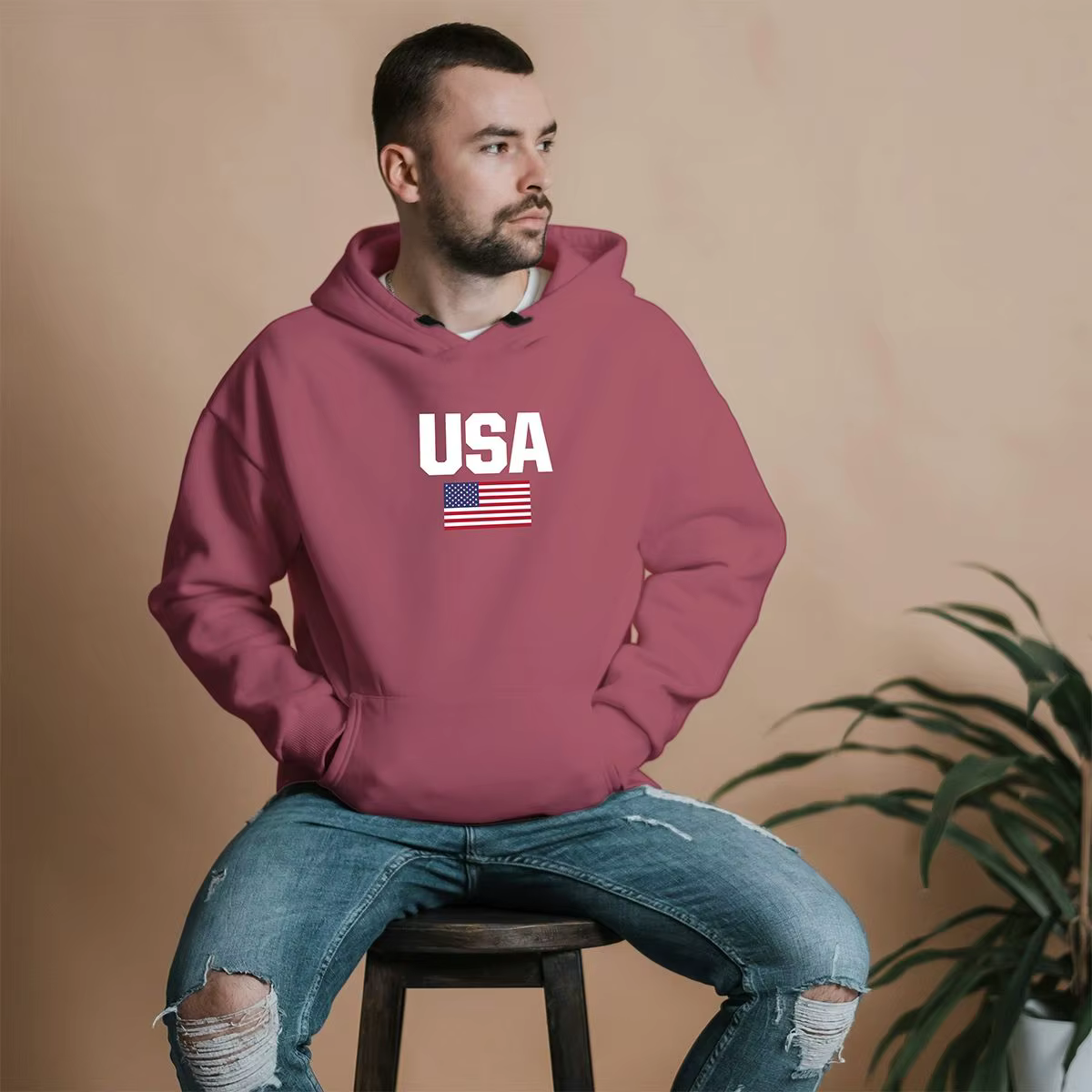 United States of America USA Men's Sweatshirt With Hood