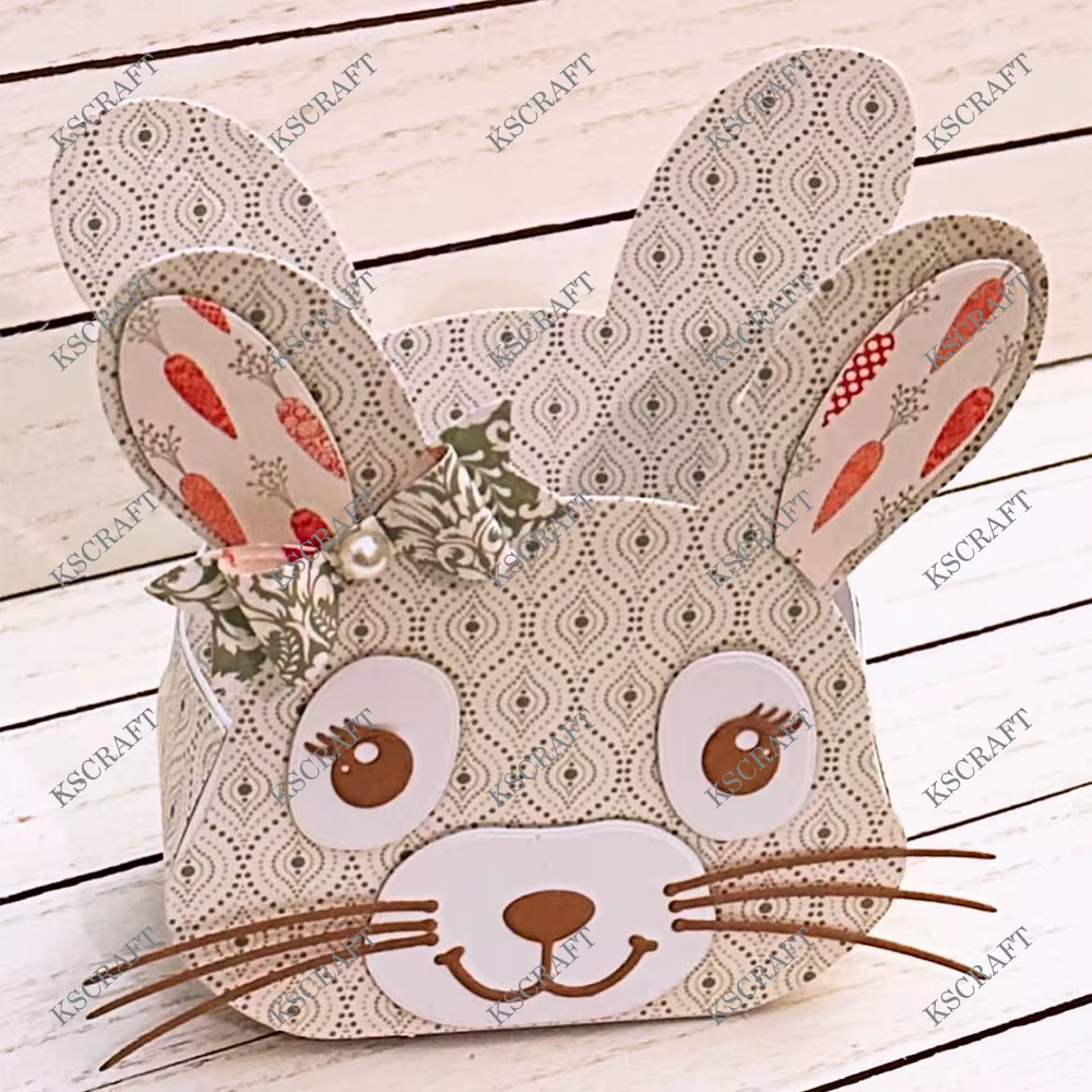 KSCRAFT 3D Bunny Box Metal Cutting Dies Stencils for DIY Scrapbooking Decorative Embossing DIY Paper Cards