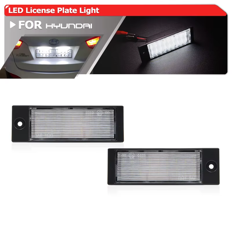2PCs Fits For Hyundai Tucson 2015 2016 2017 2018 White Super Brilliant Led Rear Number License Plate Lights Auto Tag Lamps