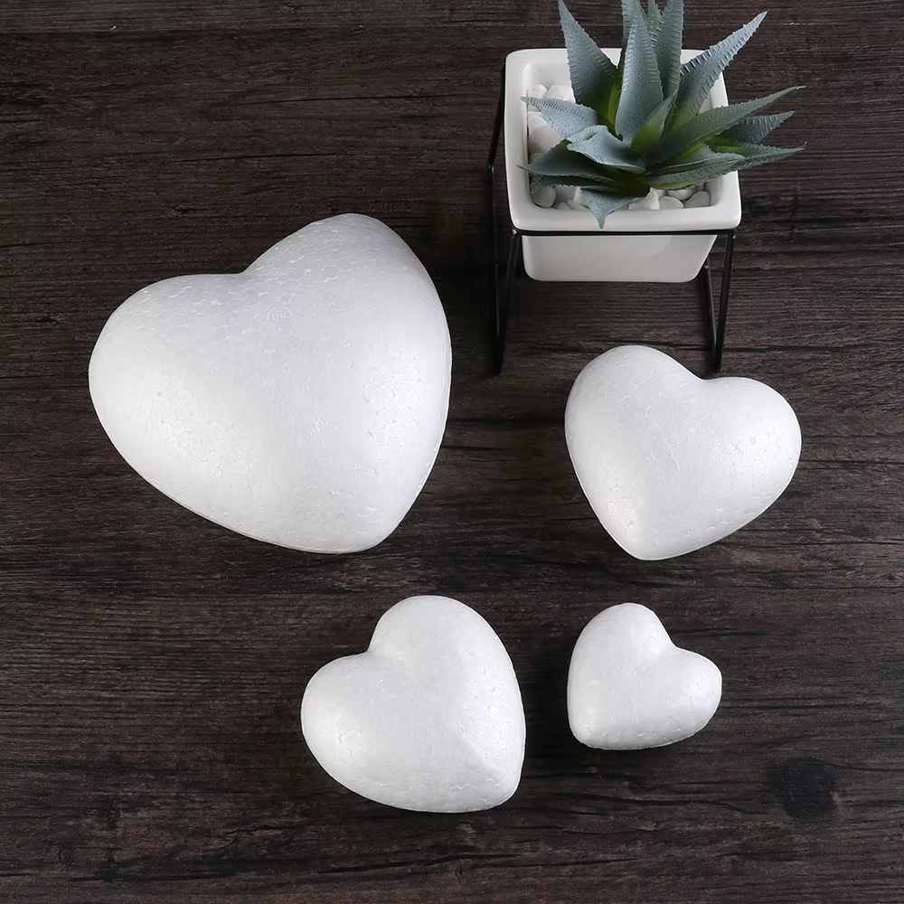 6/8.5/10/15cm New Heart Foam Mould White Craft Balls Styrofoam Modelling Polystyrene Wedding Decor DIY Ball Toy Party Decoration