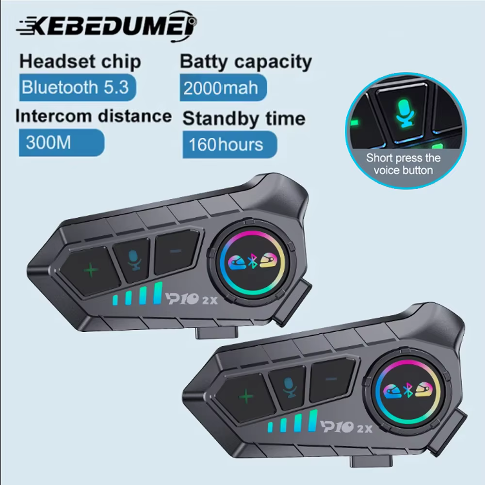 1/2Pcs Motorcycle Helmet Bluetooth Intercom Headset Wireless Interphone Intercomunicador Moto Waterproof HandsfreeCall Headphone