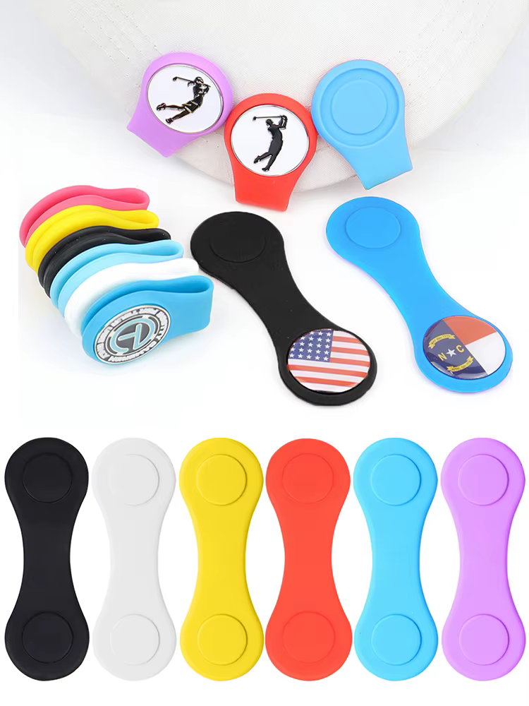 Golf Hat Clip Magnetic Silicone Magnet Golf Ball Marker for Position Calibrating