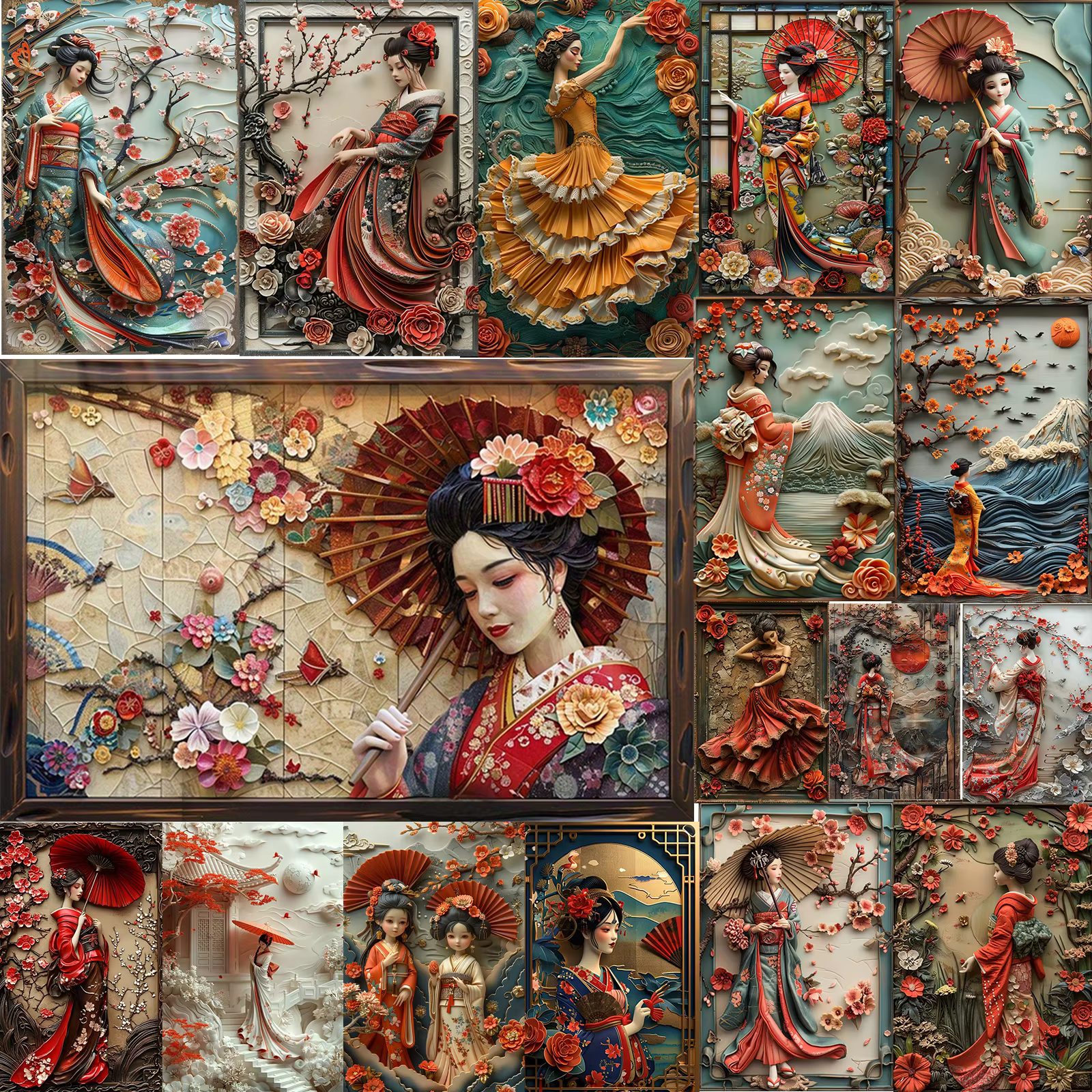 1Pc Vintage Metal Japanese Kimono Wall Art Plaque Sign Perfect for Cafe Store Man Cave Bar Garden Home Room Garage Bedroom Decor