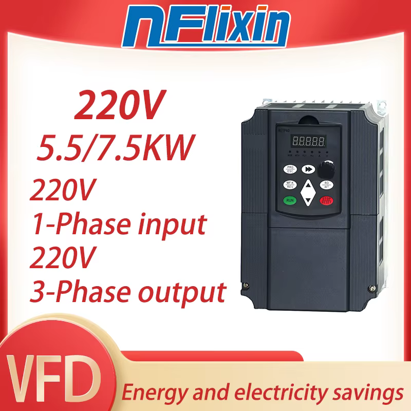 1.5-7.5KW VFD Inverter Frequency Converter For AC 220V  single-phase input to three-phase output