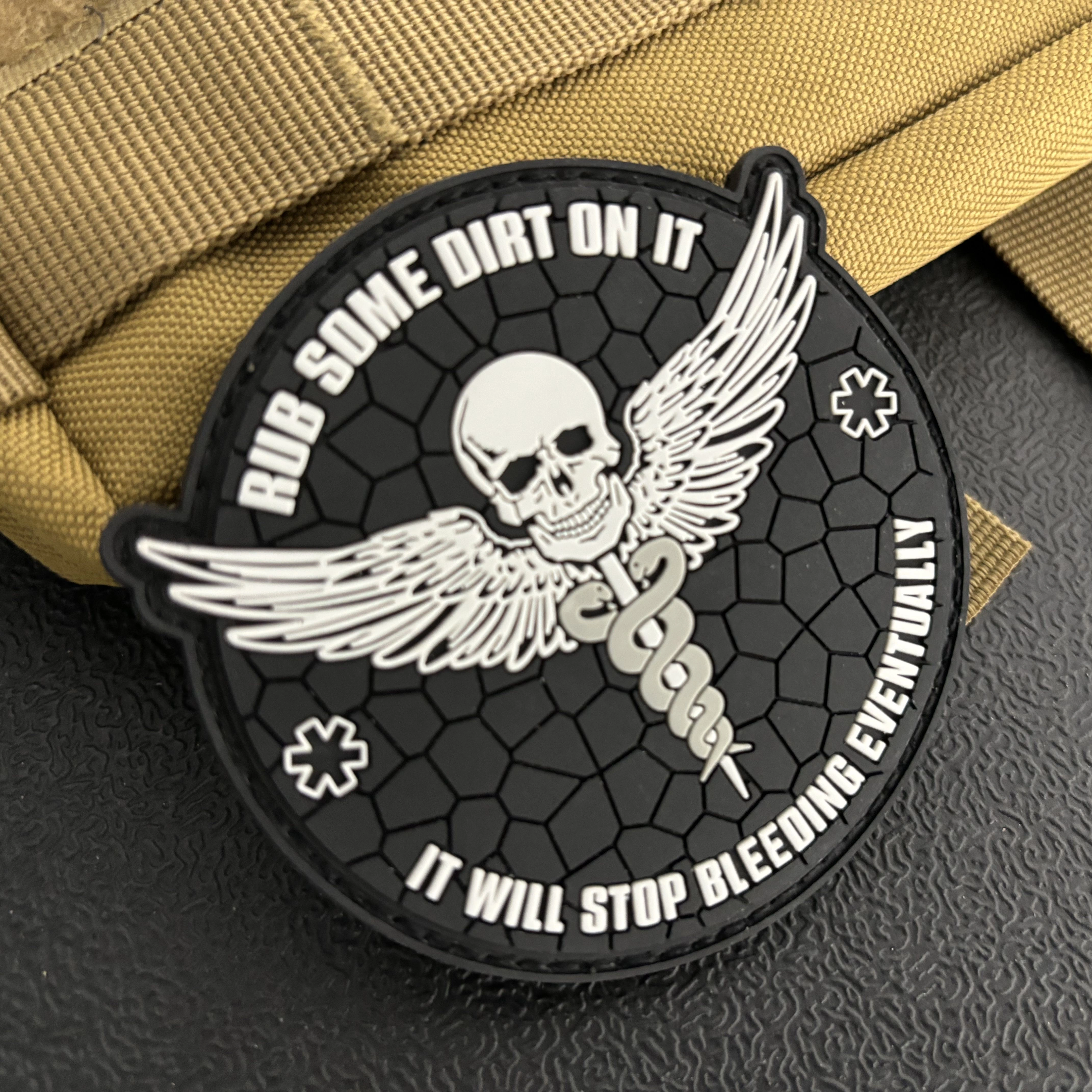 Star of Life Skull PVC Tactical Patch with Hook Emergency Medical Emblem Clothing Patches Morale Badge Military Backpack Sticker