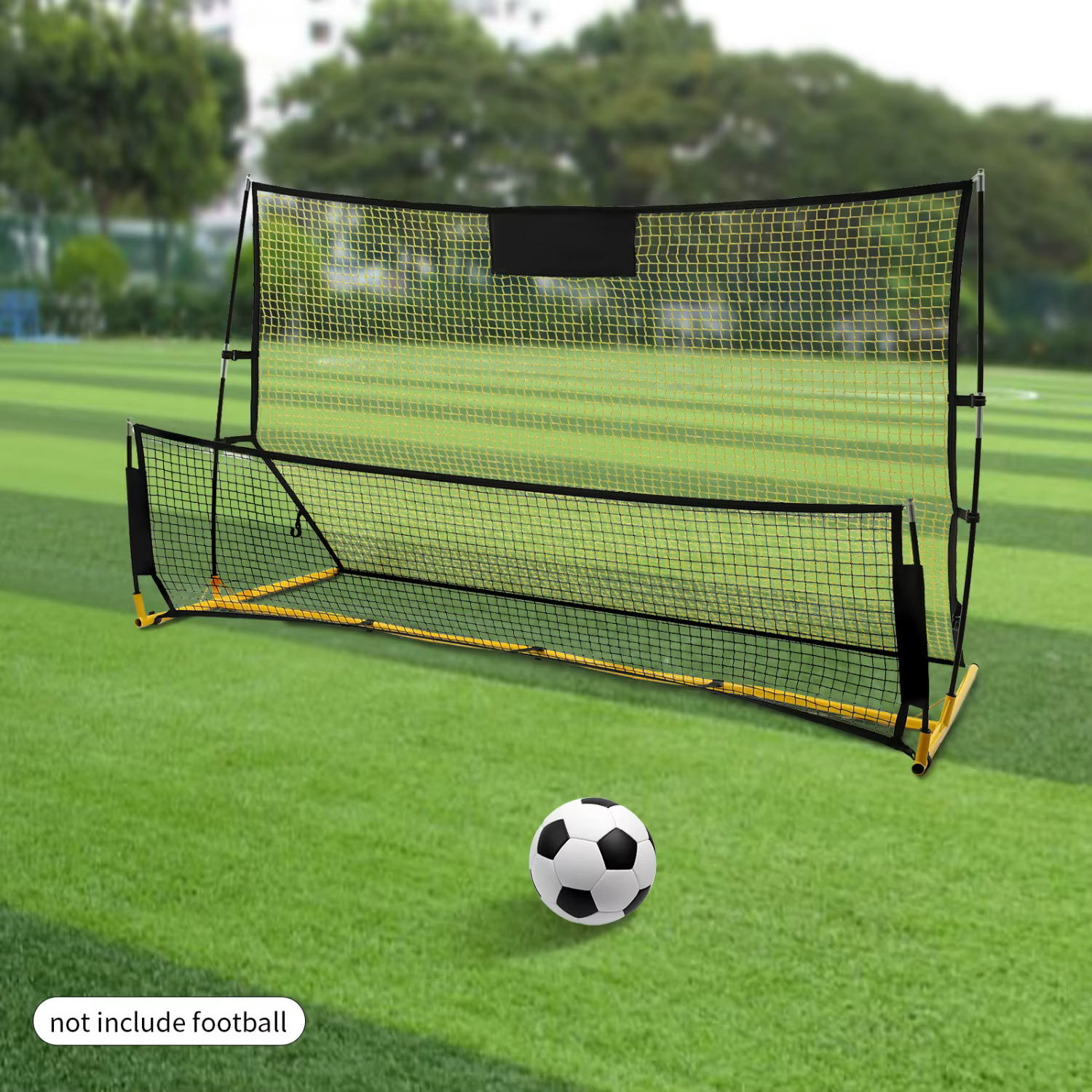 Foldable Football Training Net Rebounder Net Soccer Goal Kickback Target Soccer Door for Practicing Skills, Passing, Shooting