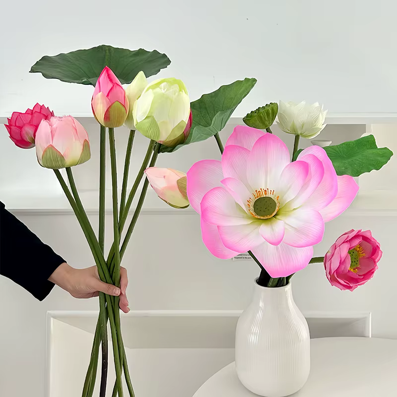 80cm Artificial Lotus Leaf Artificial Flower Ornaments Home Living Room Flower Arrangement Decoration