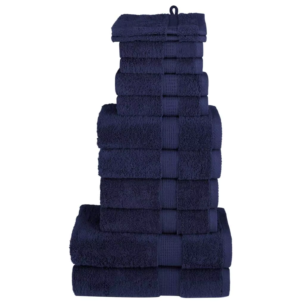 12-Piece Premium Navy Blue Towel Set - 600 GSM Luxury Soft Absorbent Towels