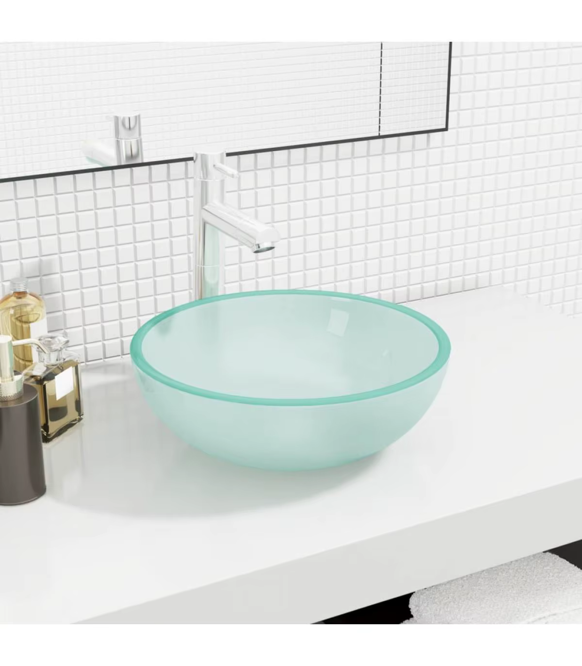 35x12 cm frosted tempered glass basin sinks