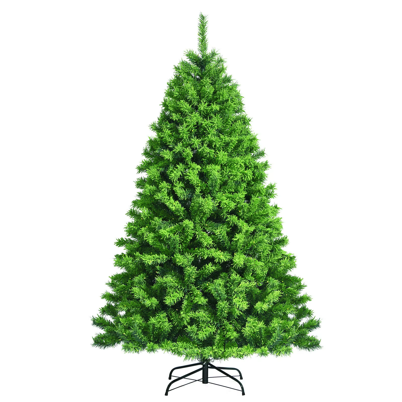 Costway 7ft/8ft Snow Flocked Artificial Christmas Tree Luxuriant Verdant Xmas Hinged Tree