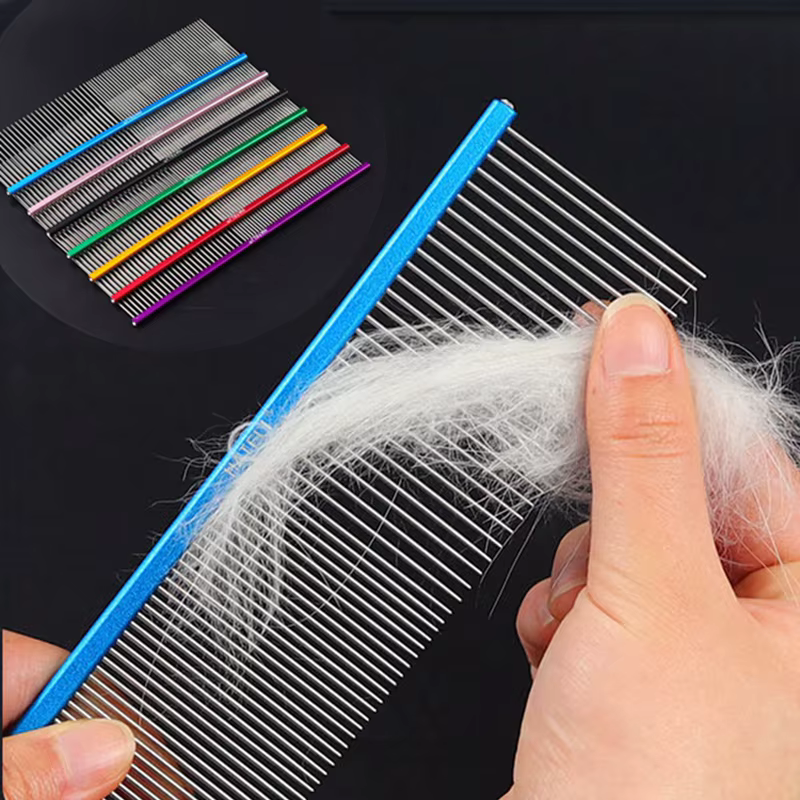 16/19cm Pet Hair Comb For Dog Comb Cat Detangler Fur Trimming Dematting Deshed Brush Grooming Tool For Long ​Hair Curly Pet