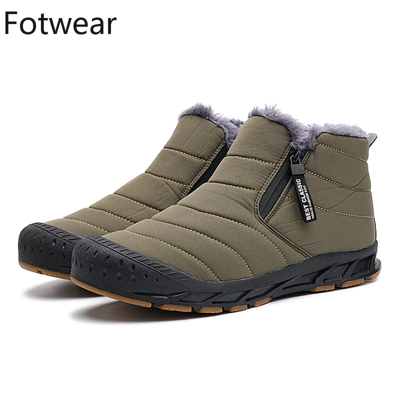 Men Snow Boots Big Size Warm Fur Winter Men Shoes Long Plush Ankle Boots Unisex Outdoor Casual Sneakers Durable Non-slip Boots