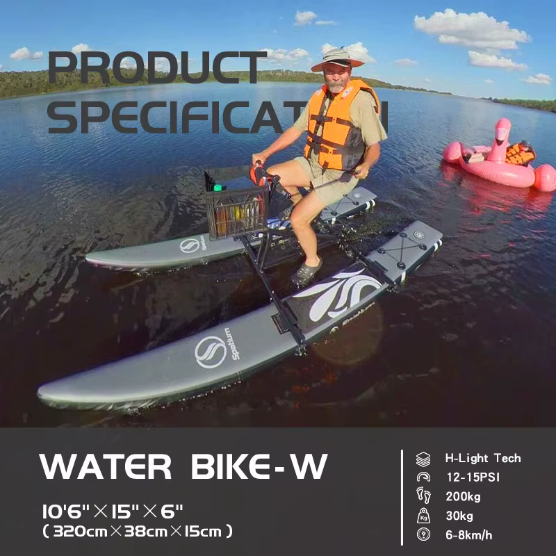 Arrives in 30 days Spatium No Tax Water Bikes Portable Inflatable Fishing Water Bike Pedal Bike Boats Mat For 1-2 People