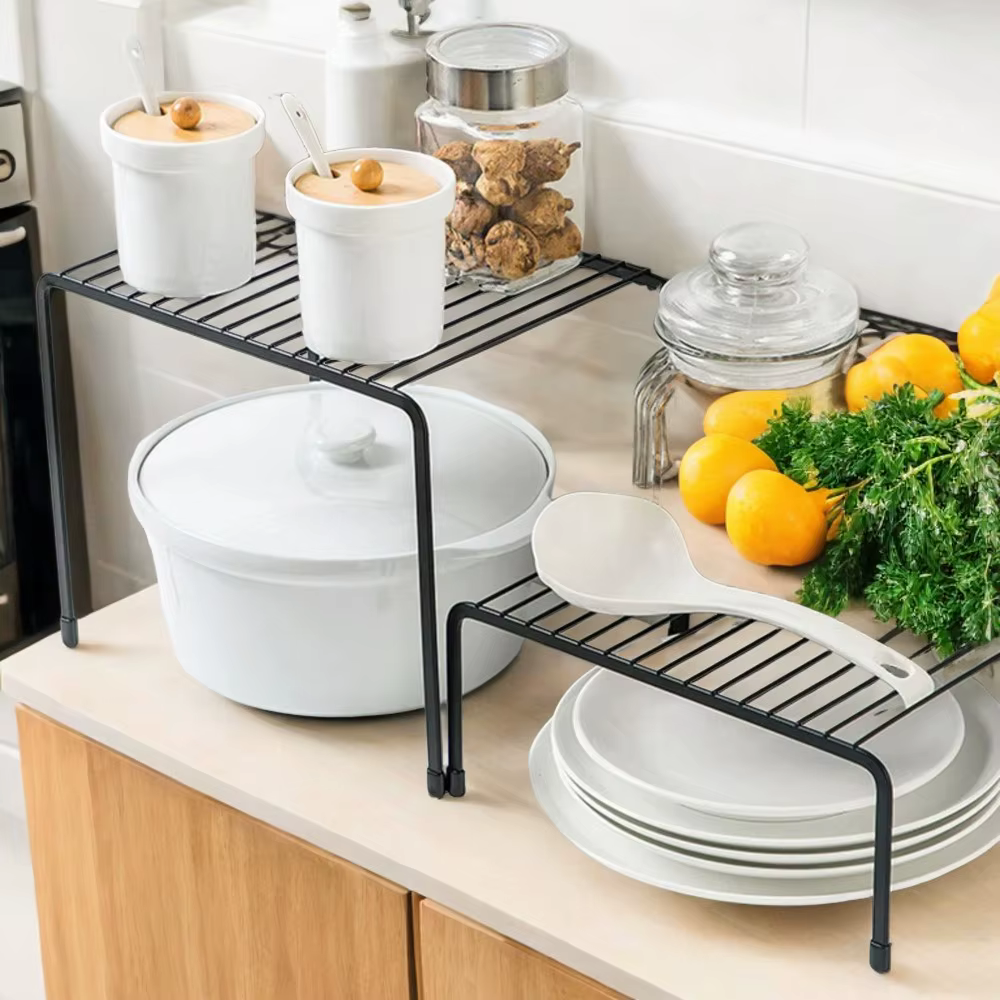 Large Iron Kitchen Closet Shelf Organizer Rack for Dish Drying, Spice Jars, Seasoning Bottles - Sturdy Spice Rack and Shelf Hold