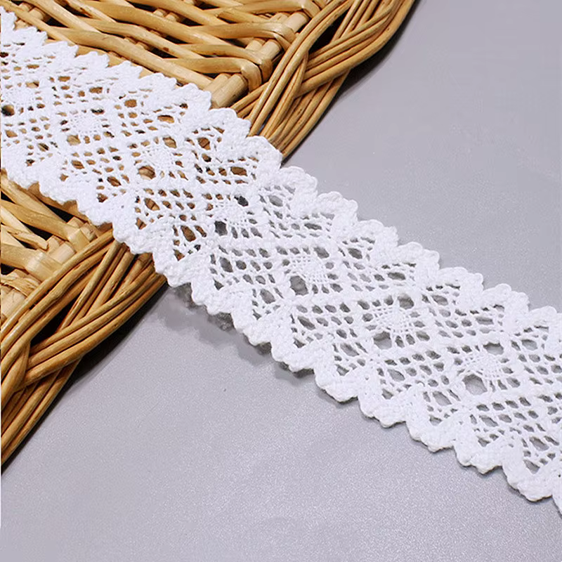Exquisite Crocheted Cotton Thread Lace DIY Collar Cuffs Bodice Trim Hat Bow Knitted Children's Clothing Home Textile Decoration
