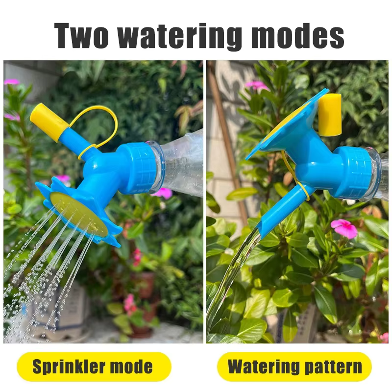 2-In-1 Bottle Cap Sprinker Home Garden Mini Watering Can Double Head Water Spout Bonsai Nozzle for Indoor Outdoor Seedling Plant