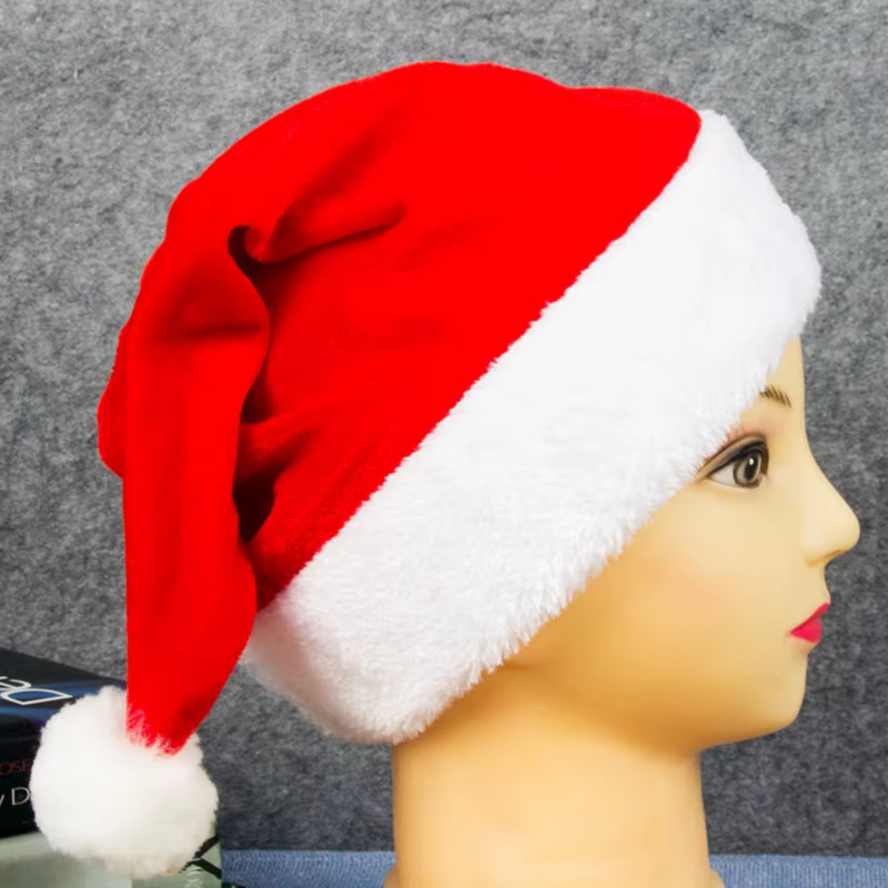Christmas Parent-Child Hat Cute Pompom Kids Girl Boy Christmas Hat Cap Solid Color Warm Velvet Plush Mom Baby Bonnet Party Hat