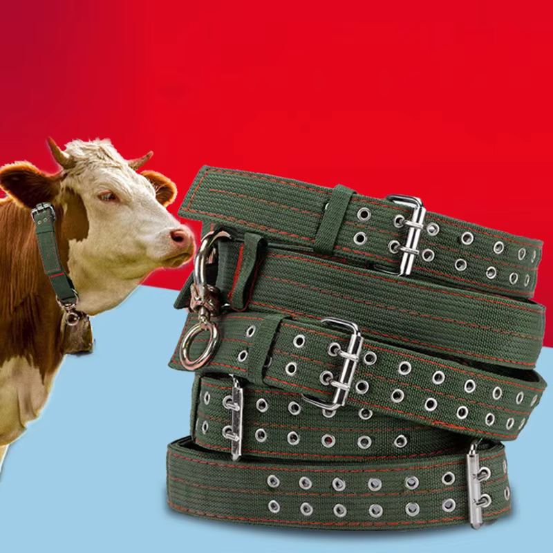 Strong Durable Belay Tie Adjustable Cattle Collar Cow Hauling Collar Livestock Feeding Supply Canvas Belt Veterinary Equipment