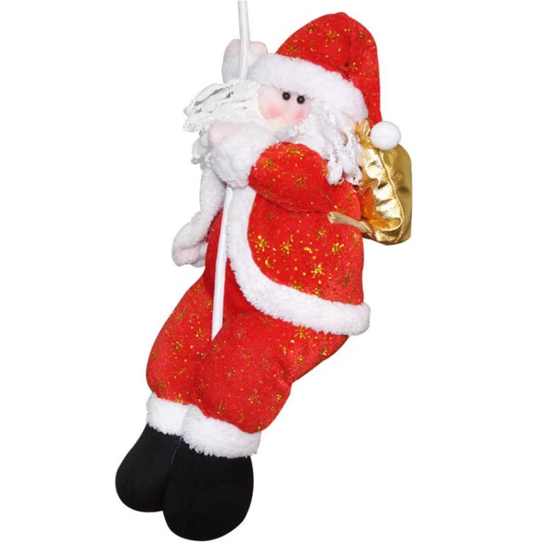 22cm Christmas Decoration Rope Climbing Santa Claus Doll Pendant Shopping Mall Window Layout Hanging Merry Xmas Ornaments