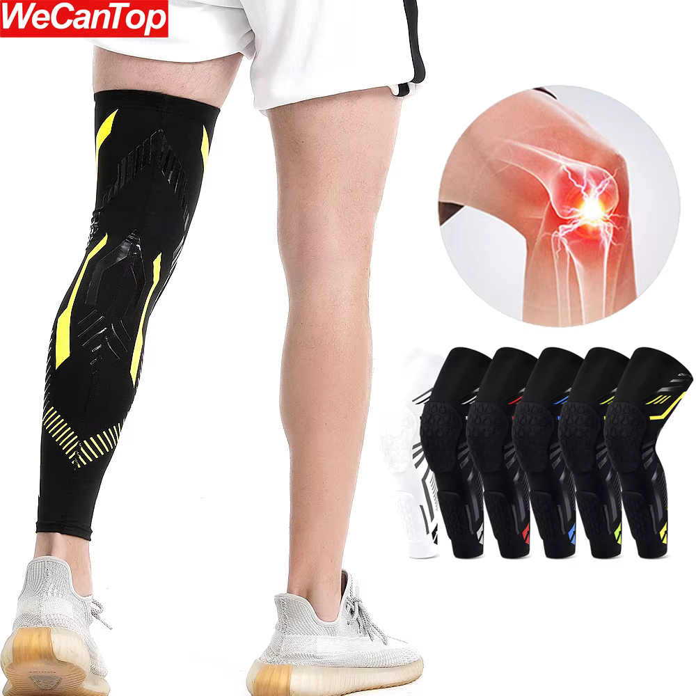1PCS Knee Braces,Crashproof Knee& Calf Pads,Thigh Compression Leg Sleeves Protection for Youth Adults Sports Basketball Football