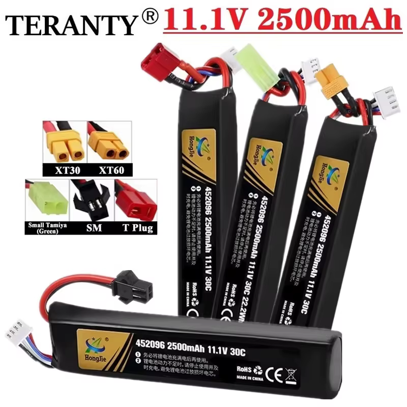 11.1v Lipo Battery for Water Gun Airsoft 11.1V 3S 2500mAh 30C 452096 battery for Airsoft BB Air Pistol Electric Toys Guns Parts