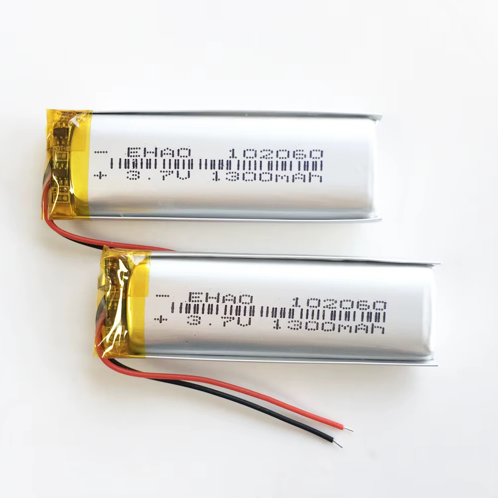 3.7V 1300mAh Lithium Polymer Lipo Rechargeable Battery 102060 For Bluetooth GPS Wired Microphone Smart Watch Recorder