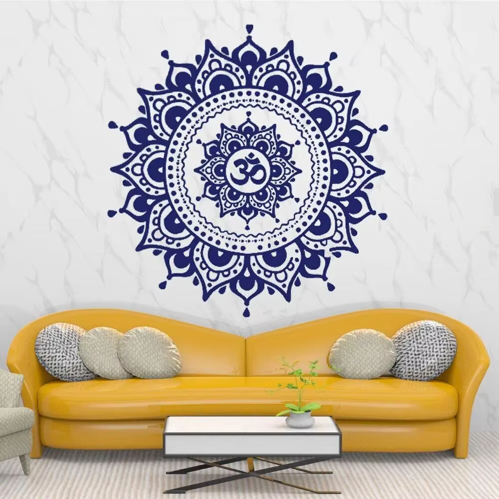 Mandala Meditation Yoga Wall Stickers Indian Datura Buddha Om Symbol Art Decals Menhdi Flower Livingroom Home Decor Mural DW5845
