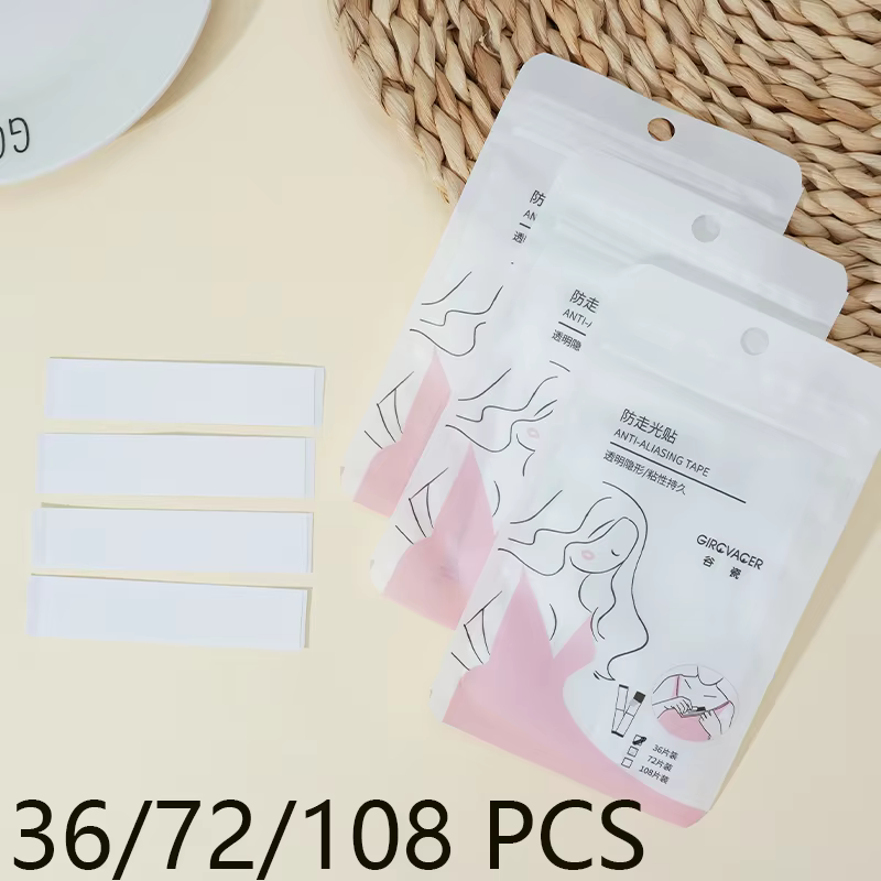 36/72/108 PCS Womens Fashion Clear Double Sided Tape For Clothing And Body Transparent Strong Adhesive All Skin Tones and Fabric