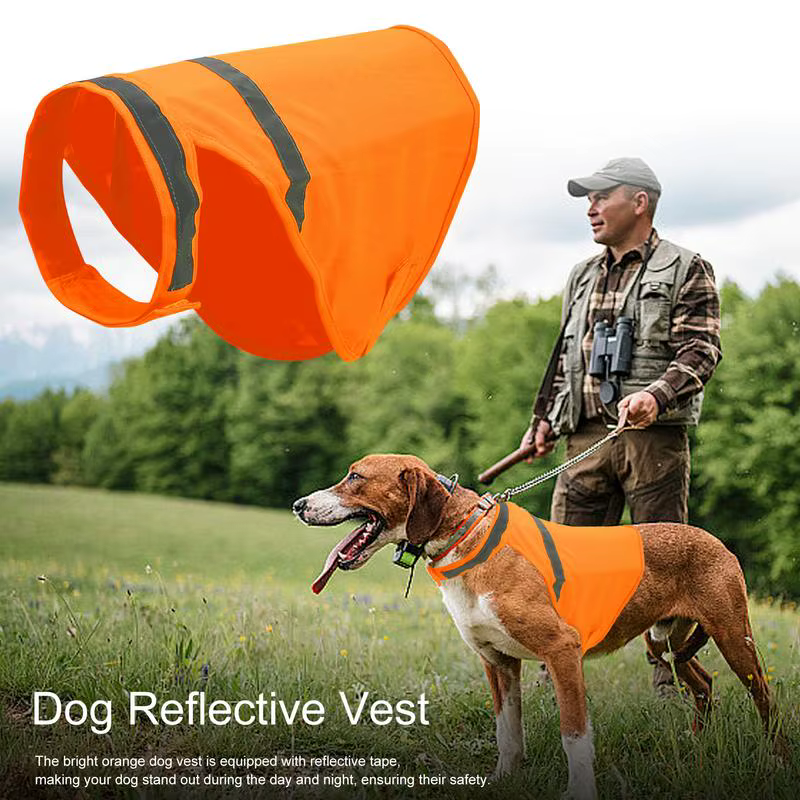 Dog Reflective Vest Dog Visibility Vest Breathable Fluorescent Adjustable Dog Orange Vest Comfortable Pet Supplies for Hunting