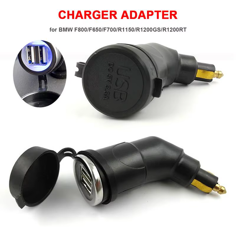 Quick Charge 3.3A Adjustable Dual USB Charger Plug Socket Power Adapter For BMWs R1200GS R1250GS F800GS R1250 GS R1200 RT ADV