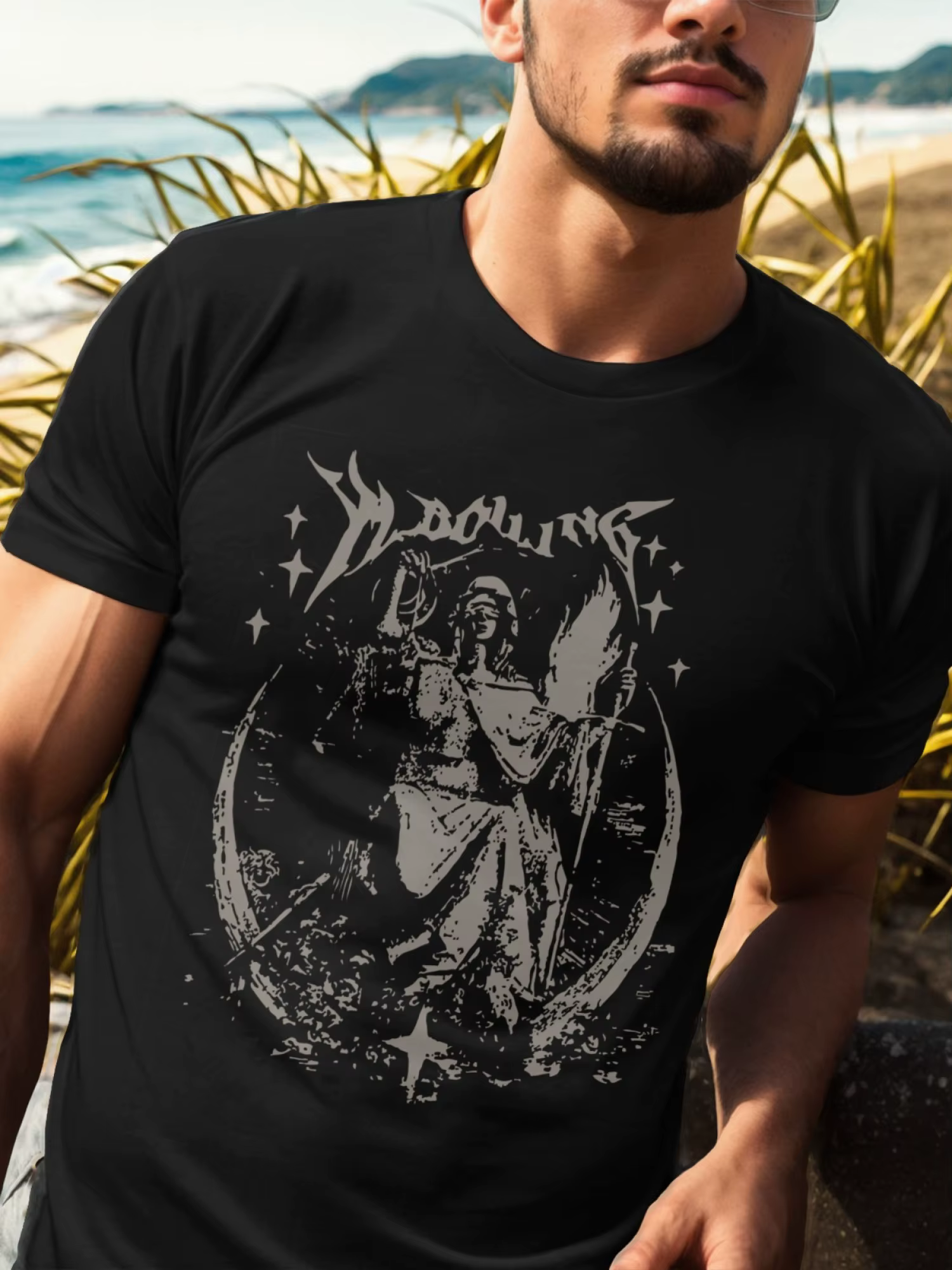 Men's short sleeved printed cotton T-shirt, round neck, comfortable and breathable, summer casual short sleeved top