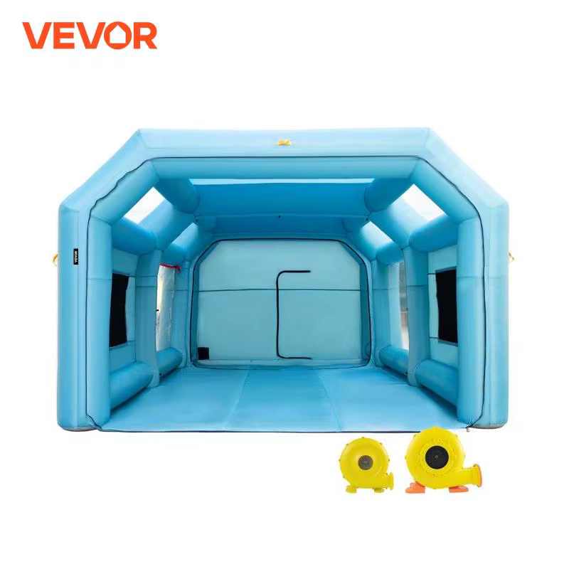 VEVOR Inflatable Paint Booth Carport Car Paint Booth Tent W/ Blowers Car Workstation Mobile Shelter Room Airbrush Outdoor Garage