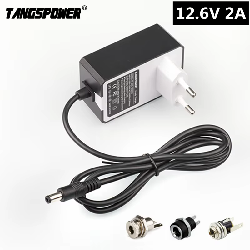 12.6V 2A 18650 Lithium Battery Charger For 12V 3Series Li-ion Battery Polymer Smart Charger 18650 Battery Pack 5.5mm x 2.1mm DC