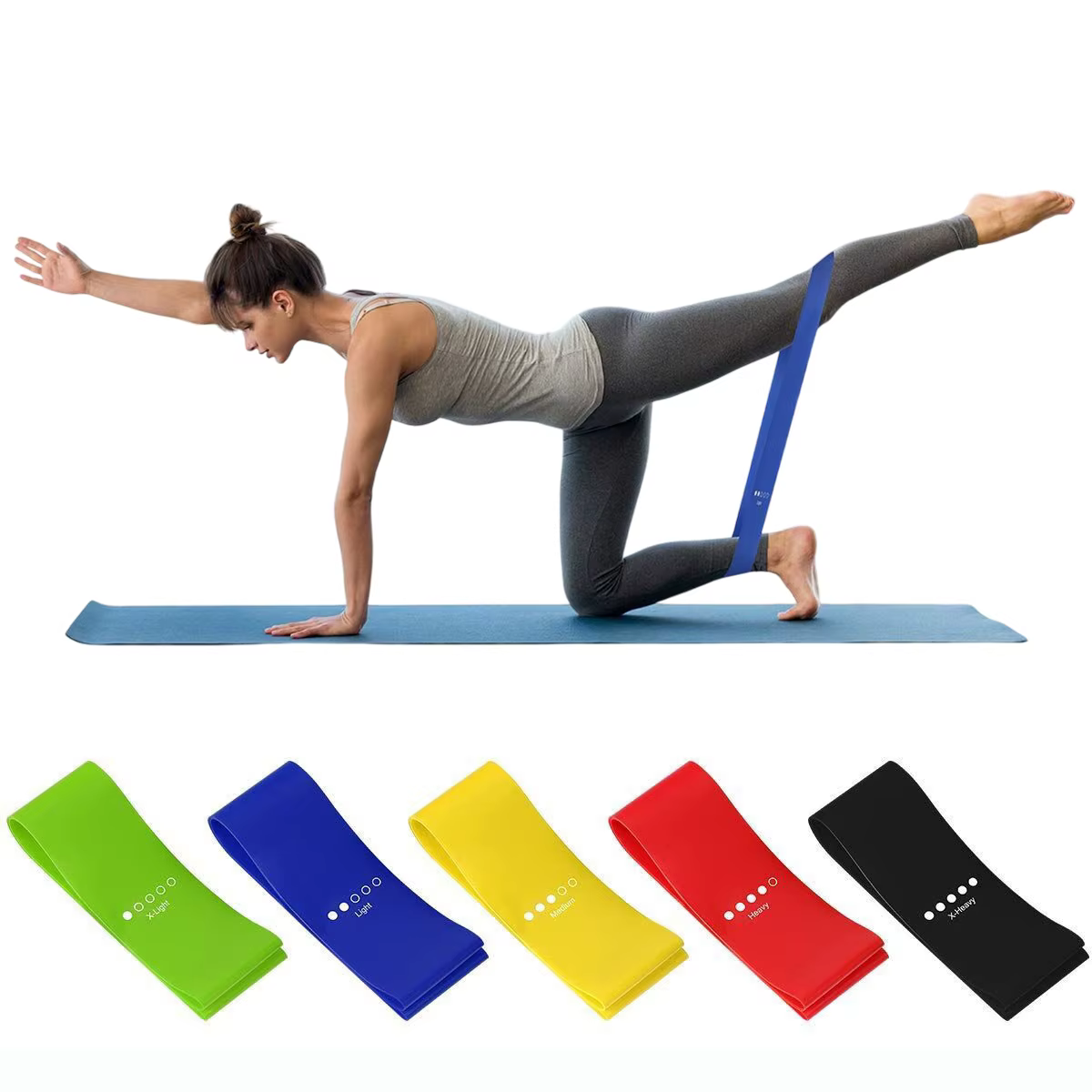 Resistance Bands for Working Out, Exercise Bands Resistance Bands Set with 5 Resistance Levels,Leg Strength Training,Yoga