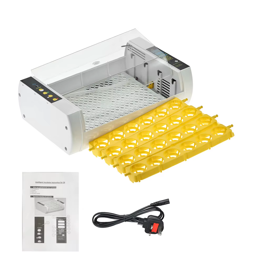 24-Eggs Intelligent Automatic Egg Incubator Temperature Control Hatcher for Hatching Chicken Duck Bird Quail Poultry AC220V