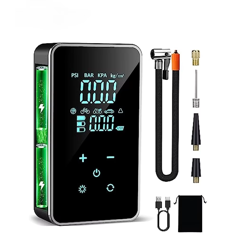 BUVAYE Mini Car Tire Inflator Pump Portable Electric Pump Multifunctional  Automatic High-pressure Flushing Air Compressor