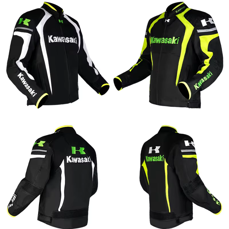 NEW Kawasaki Motorcycle Jacket Winter Motocross Jacket Riding Motorbike With Protector Pads Warm Liner Racing Team Jacket