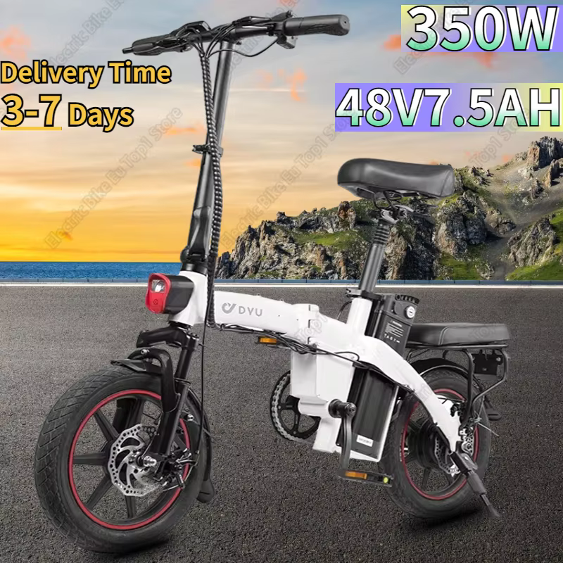 DYU A5 Electric Bike Folding 350W Motor 48V7.5AH Removable Battery City E Bike Adult 14-inch Aluminum Alloy Electric Bicycle
